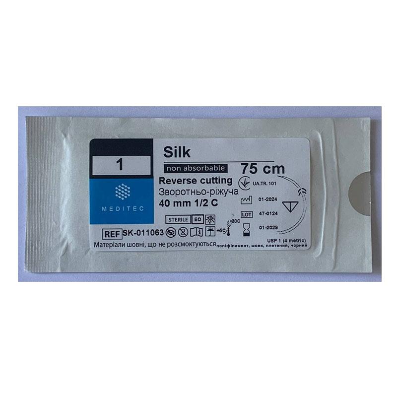 Матеріал шовний хірургічний, що не розсмоктується шовк, USP 1